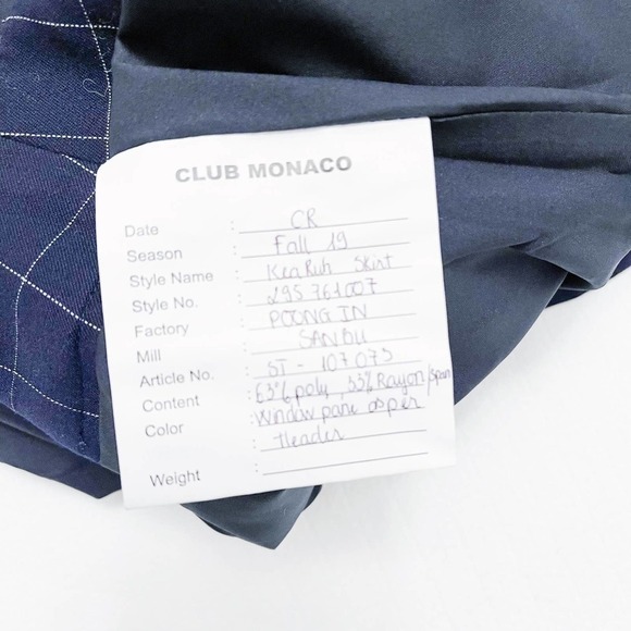 Club Monaco Kearuh Windowpane Printed Skirt Size 6 NWOT - Picture 3 of 7